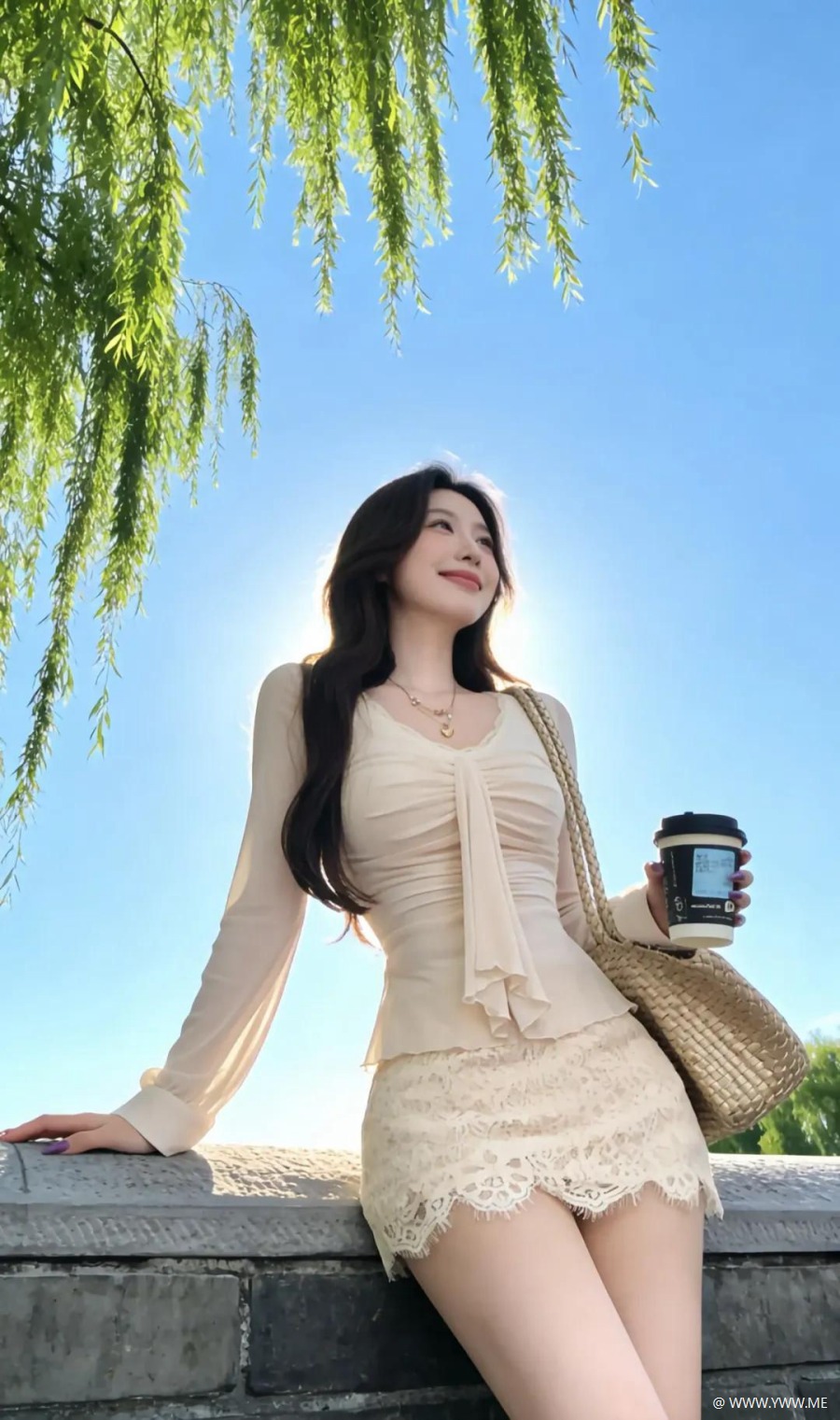 仰拍拍照,6个小动作,配合蓝天,拍照松弛漂亮,自然出片-7 - 尤丝
