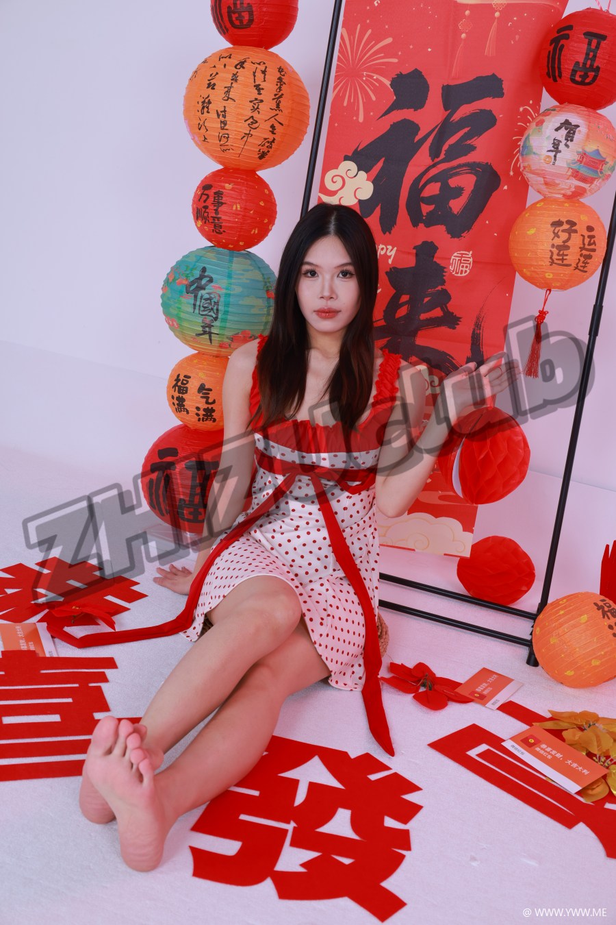 知足小岛 NO.265 溪溪-五福临门·贺新春（有水印）-1 - 脱兔网