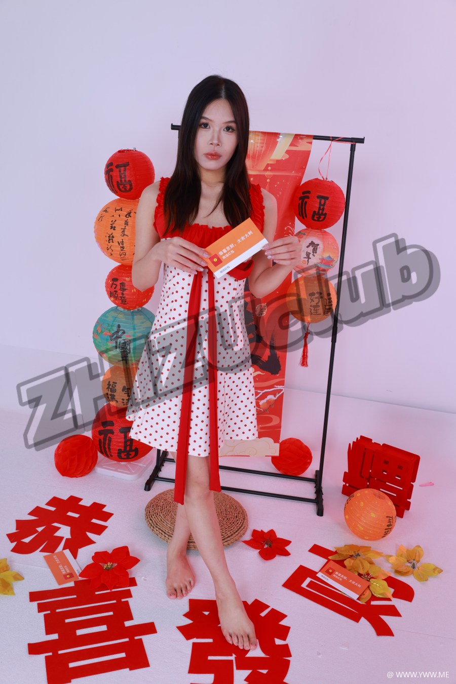 知足小岛 NO.265 溪溪-五福临门·贺新春（有水印）-4 - 脱兔网