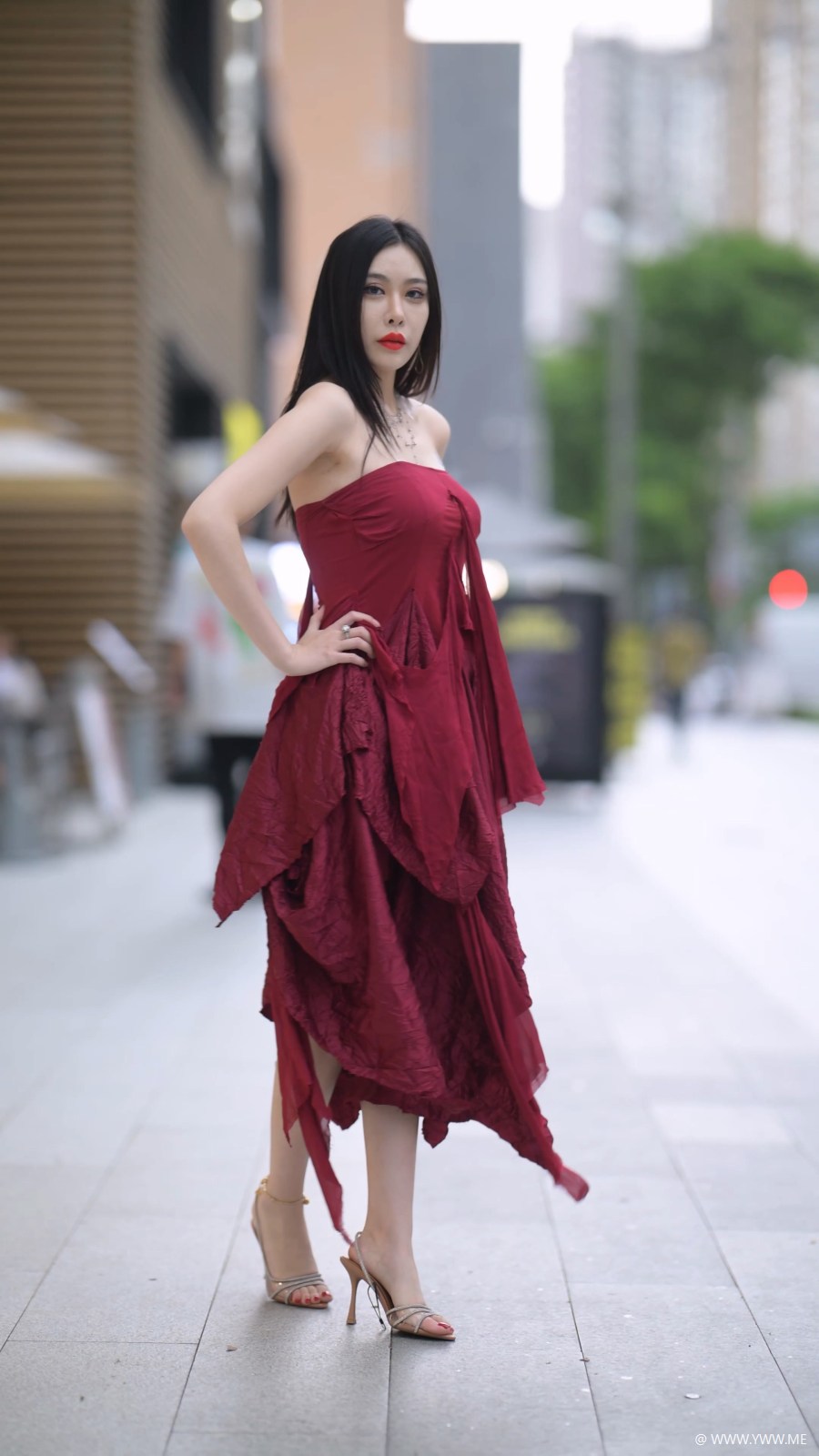 橙子摄影 – 妩媚红裙-1 - HDMISS