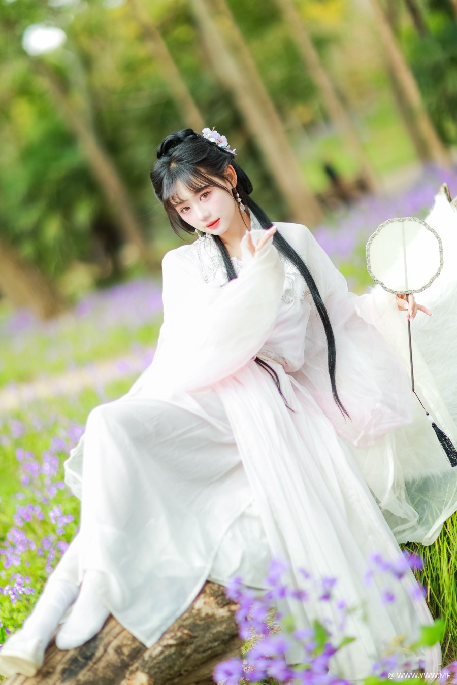 [YWW.ME] 二月兰️白汉服 坠入紫色雾境的国风仙女 夏美-1 - 尤丝