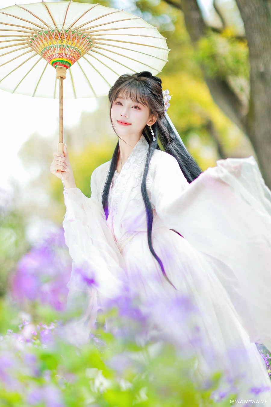 [YWW.ME] 二月兰️白汉服 坠入紫色雾境的国风仙女 夏美-3 - 尤丝