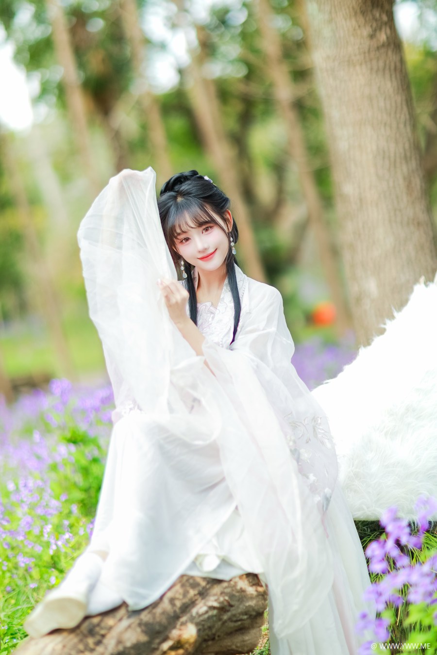 [YWW.ME] 二月兰️白汉服 坠入紫色雾境的国风仙女 夏美-4 - 尤丝