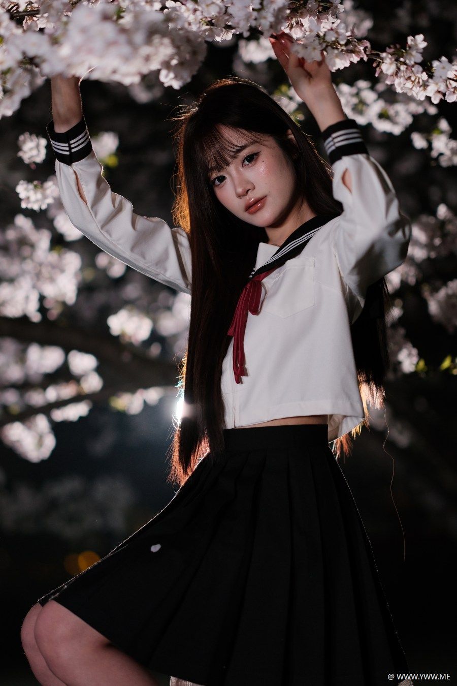 [YWW.ME] 夜樱人像 富士中画幅直出 纯纯-2 - 像素点
