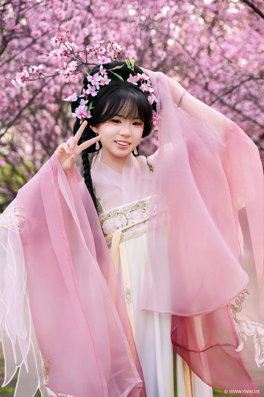 [YWW.ME] 春樱赴约，桃气少女 珠珠-1 - 像素点