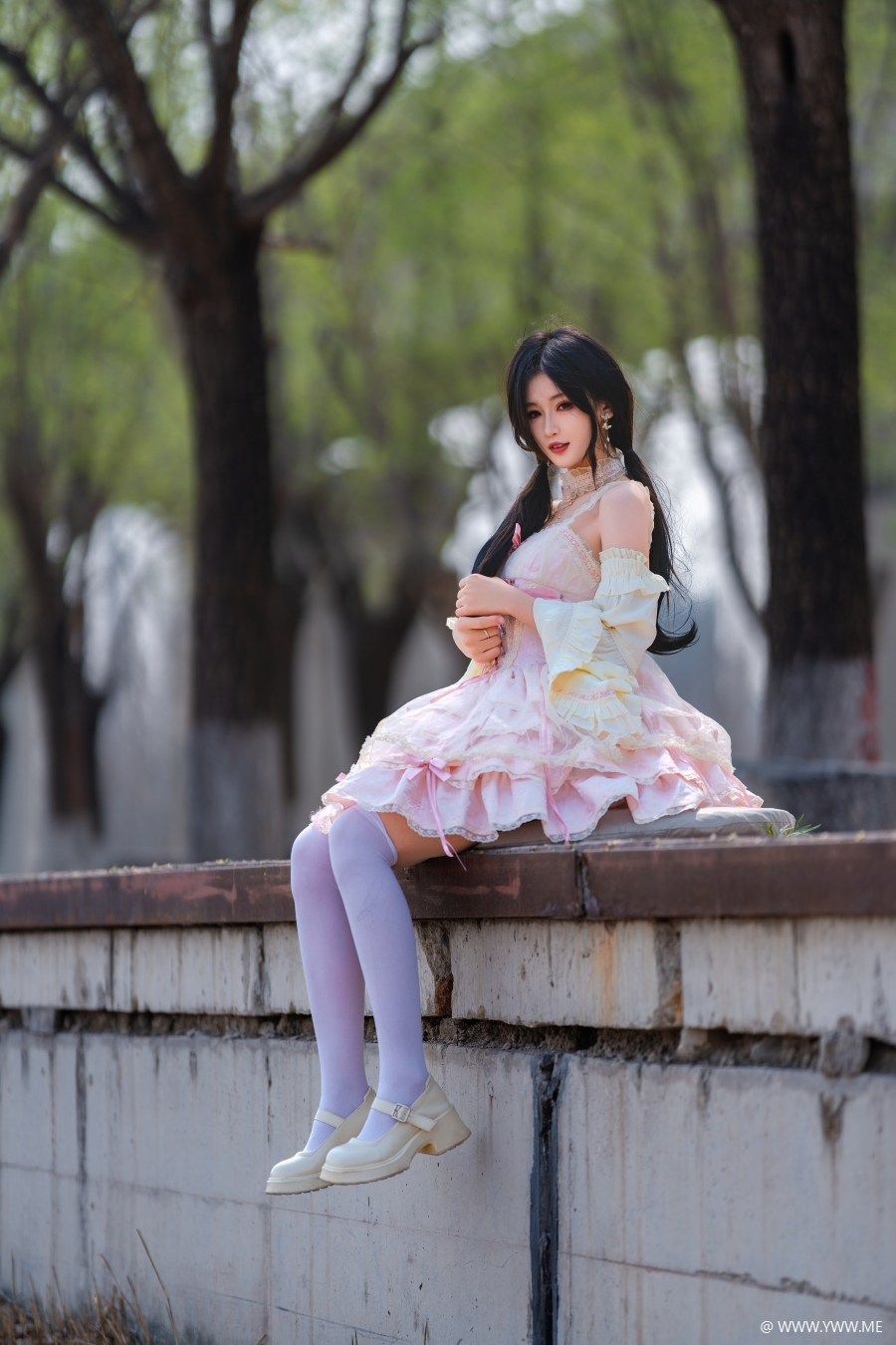[YWW.ME] 甜妹洛丽塔洋装 春日草坪 小熊与少女的童话邂逅 林瑜-4 - HDMISS