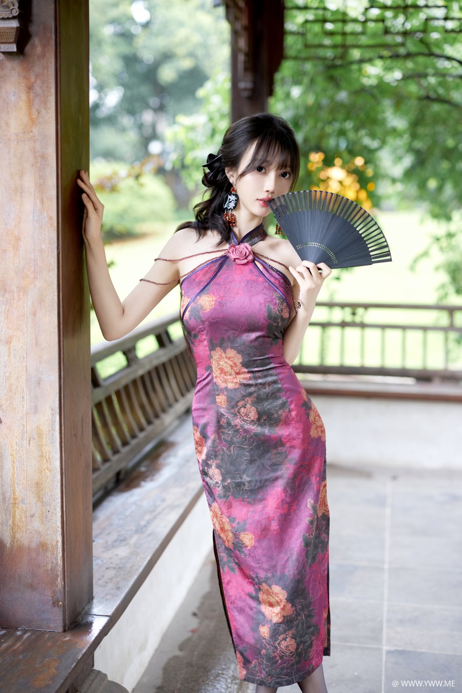 玥儿玥 – 内购无水印 NO.10593 紫色旗袍-4 - 尤丝