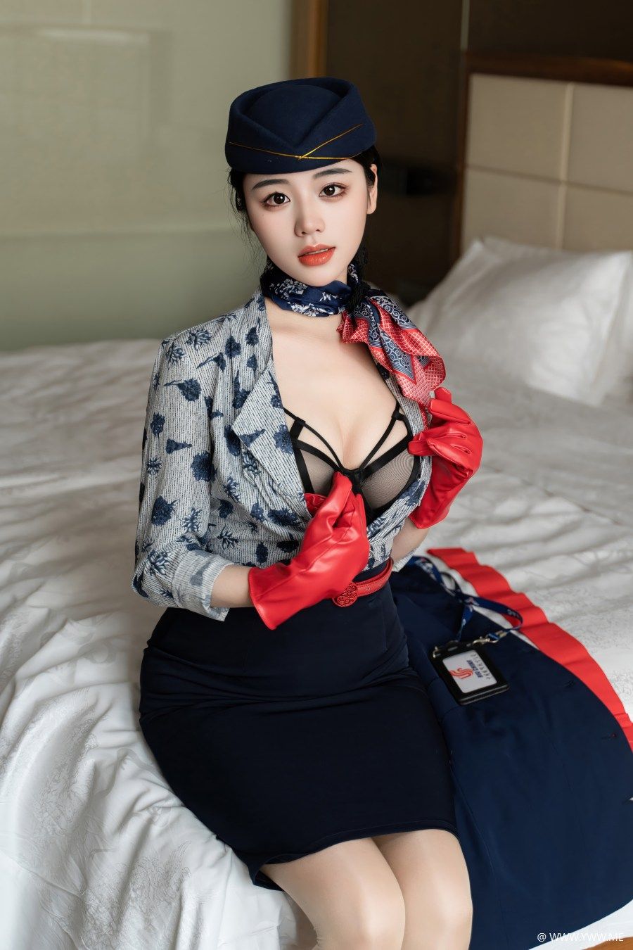 汐汐爱吃草莓 – 内购无水印 NO.6790 青花空姐-4 - 像素点