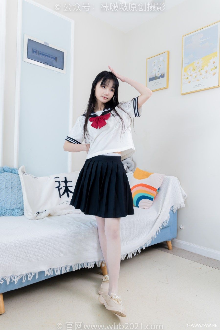 [袜啵啵] 积分限定作品 NO.040 甜甜圈–皮鞋、薄白丝、挑鞋、jk制服-2 - 尤丝